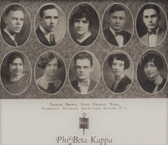 Quax photo of the Drake students inducted into Phi Beta Kappa  in 1927.