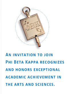 An invitation to join Phi Beta Kappa recognizes and honors exceptional academic achievement in the arts and sciences