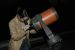 Student looks through telescope at the Drake Municipal Observatory