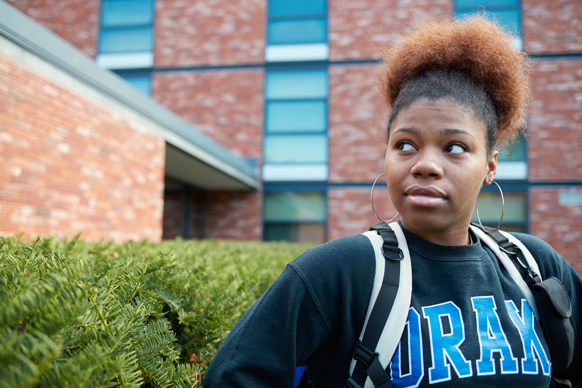 Student Outside Residence Hall