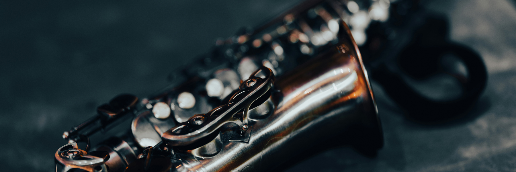 Close up image of a saxophone