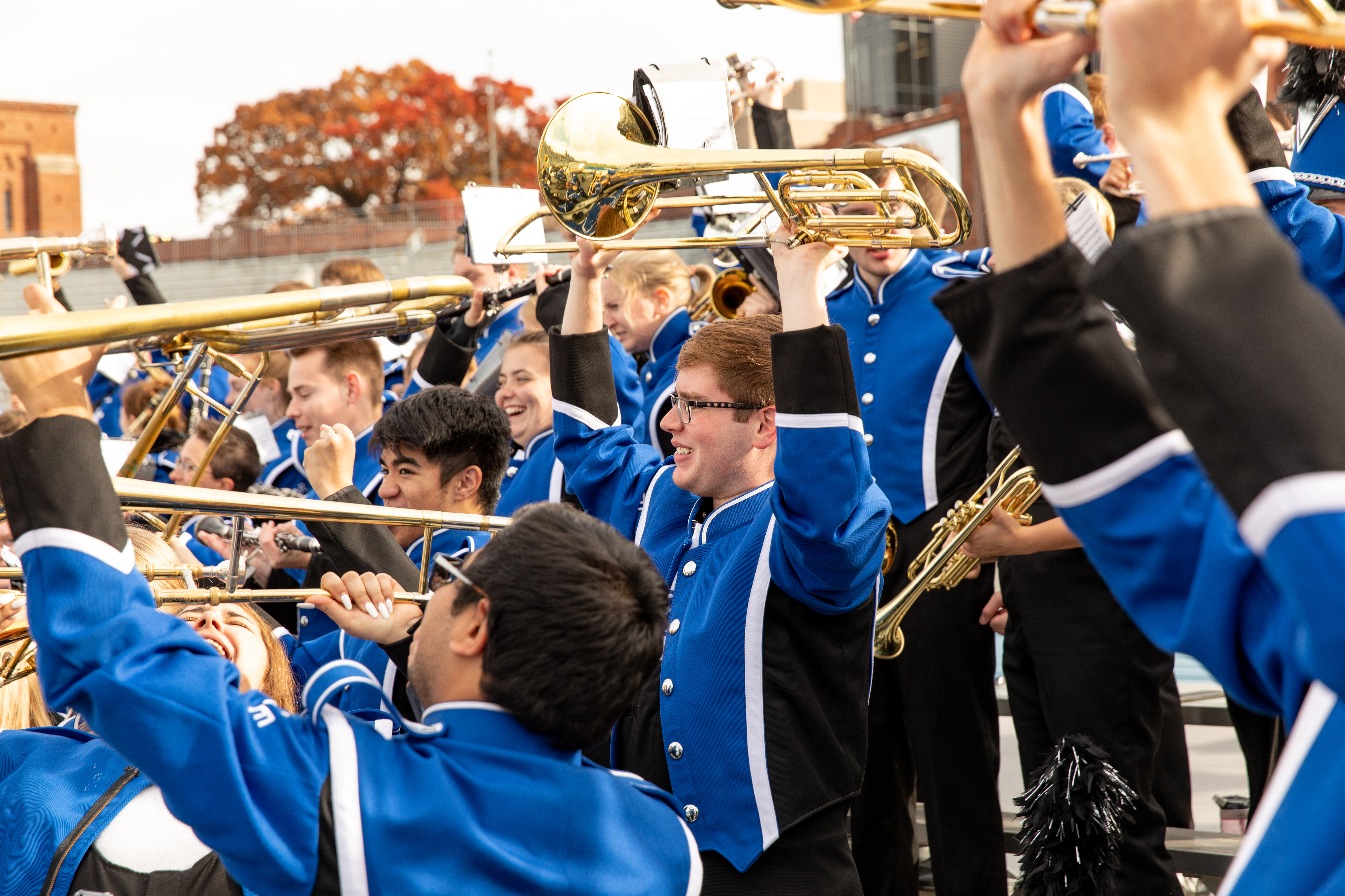 Marching Band playing at the football game