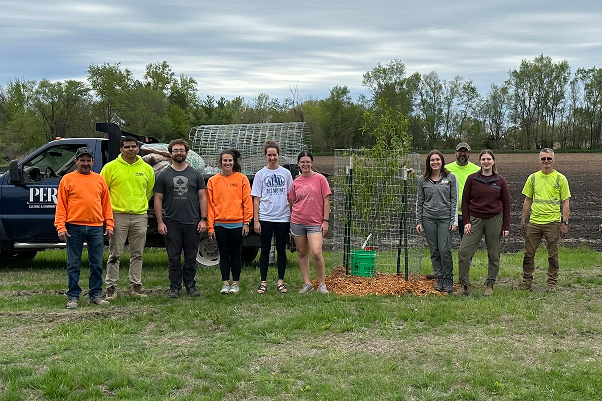 Student at a fruit orchard in Perry, IA