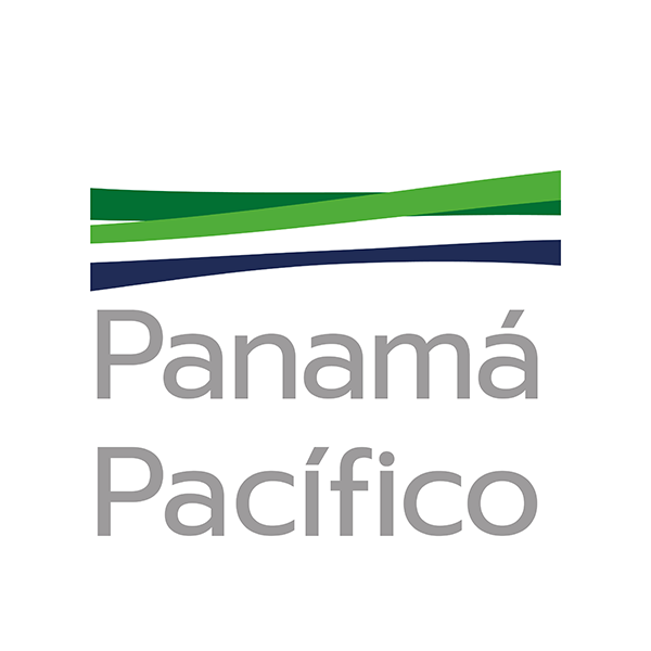 Panamá Pacífico logo with two green wave lines and a dark blue wave above the gray text “Panamá Pacífico.”