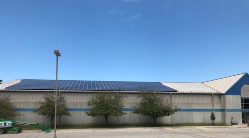 Image of the solar panels on the tennis center