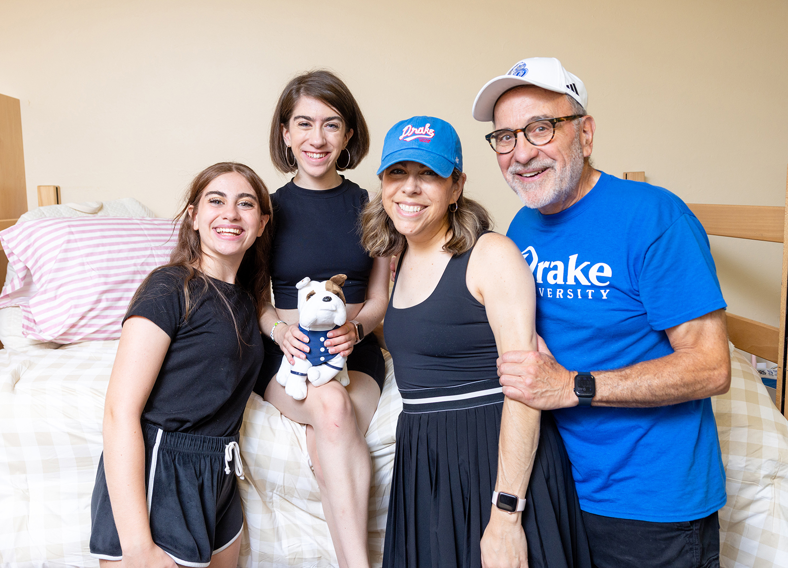 Parents help their student move into one of Drake's residential communities