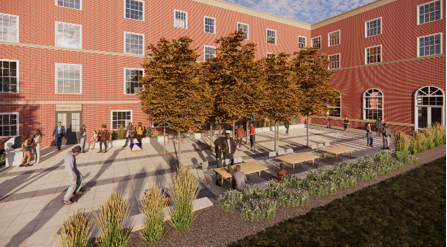 Rendering of exterior of Johansen Building Project