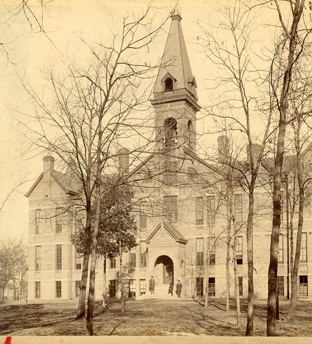 Historical photo of Old Main from the Archives.