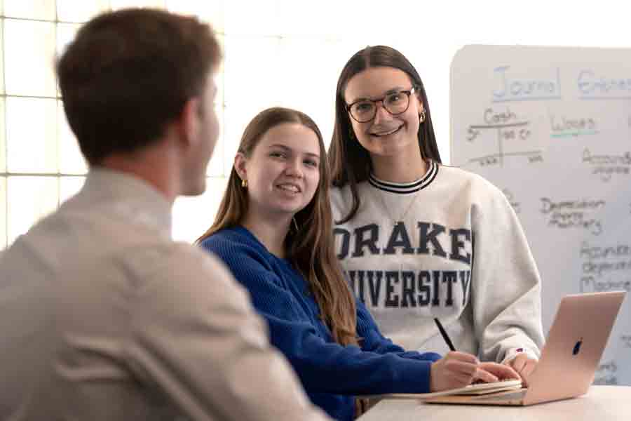 Data Analytics students get mentored by working professionals through one of Drake's industry partnership programs