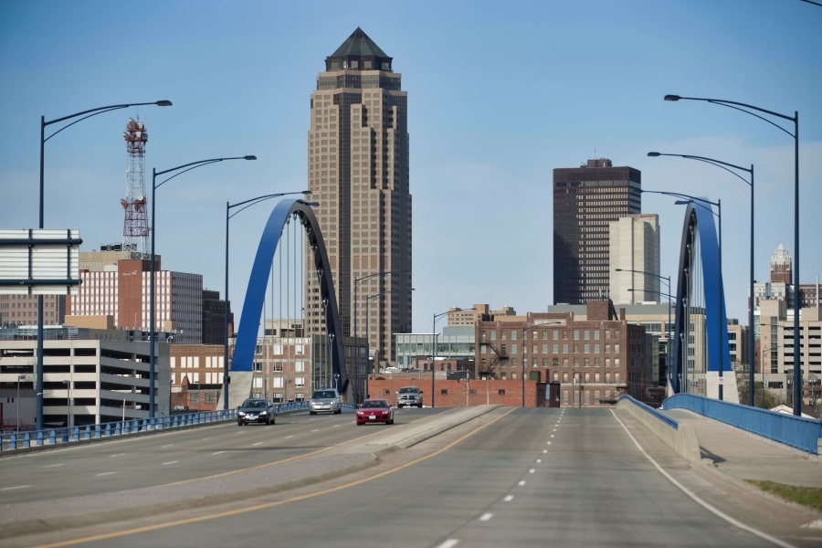 Des Moines at a distance, the location of many clinical and internship assignments for Drake Pre-Nursing students