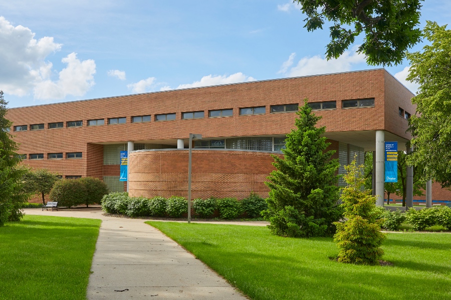 A view of Aliber Hall from the south