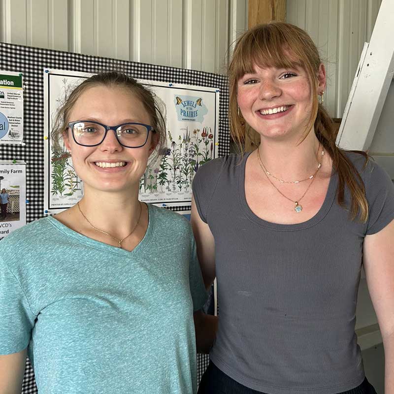 Darby Russell and another female student in Madison County, IA.
