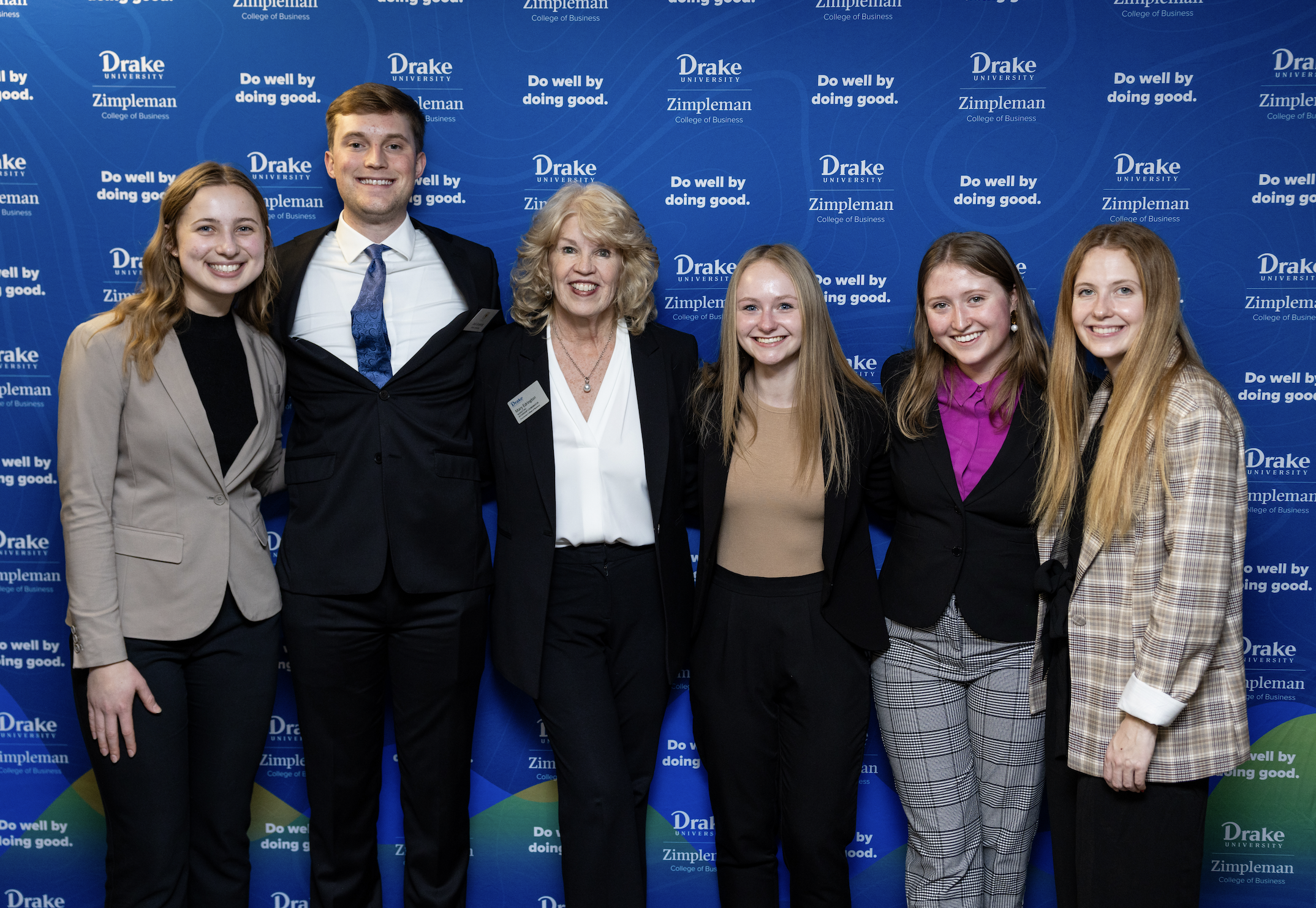 Group of Drake students participating in a Zimpleman competition